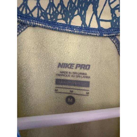 Nike Pro HyperWarm Women's Yellow Blue running 1/4 Zip Top Size Medium - Picture 4 of 4